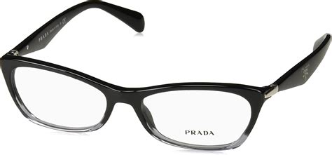 prada - pr15pv black/demo lens irregular women eyeglasses - 53mm|Prada Catwalk PR 15PV ZYY1O1 53 .